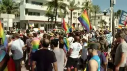 Hundreds march in South Beach, push back on state’s rainbow crosswalk removal order as deadline nears